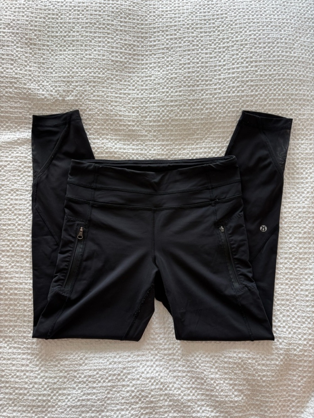 Lululemon Inspire Tight II Mesh Leggings Black Size 6 Luxtreme Zip Pocket - Picture 2 of 16